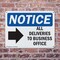 Signmission All Deliveries To Business Office, 14 in W x Rectangle, Plastic OS-2PACK-NS-P-1014-L-10095 - alternate 4